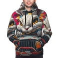 thumbnail image 2 of Bingfone Vibrant Bunny Ride Men's Drawstring Hoodie Long Sleeve Pocket Sweatshirts-X-Large, 2 of 6