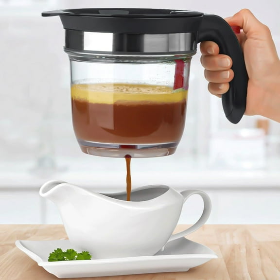 Fat Separator for cooking,Plastic Fat Strainers with Bottom Release,Soup Oil Separator Measuring Cup