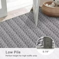 thumbnail image 3 of GlowSol 2' x 6' Long Runner Rug Modern Braided Print Rug Washable Rug Anti-Slip Bedroom Kitchen Rugs for Hallway, Dark Gray, 3 of 8