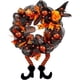 thumbnail image 1 of Coronas de Halloween, decoraciones de Halloween, sombrero de bruja y corona de piernas, iluminadas con 30 luces LED naranjas, corona iluminada para la pared de la puerta delantera, adornos para fiest, 1 of 5