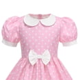 thumbnail image 6 of enyan Girls Flutter Sleeve Floral Dresses Girl Long Spring Dress Kids Smocked Flare Summer Dress Toddler Party Dress,Pink,3-4 Years, 6 of 6