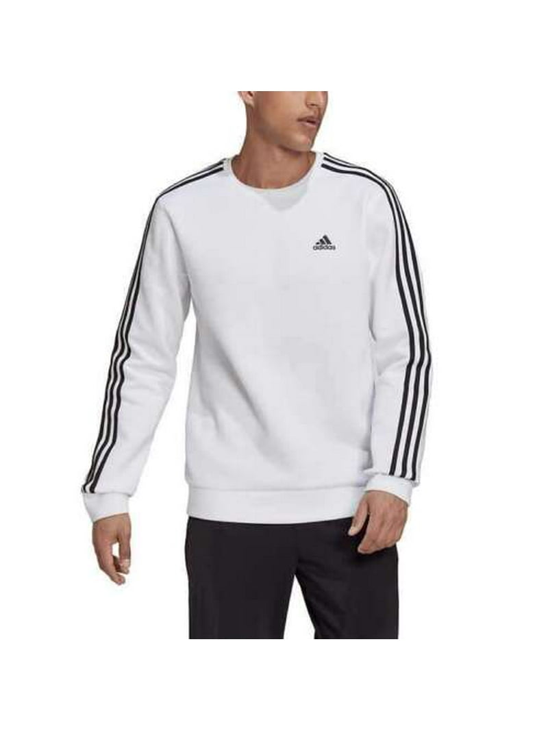Dolor Visible salir Adidas Men's Primegreen Crew Neck Sweatshirt Long Sleeve Sweater Pullover 3  Stripes White H62474, Size LARGE - Walmart.com