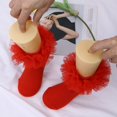 thumbnail image 6 of Akiihool Girls Ruffle Socks Toddler Baby Girls Ruffle Lace Socks Eyelet Mesh Cotton Frilly Ankle Soft Dress Kids Princess Sock(Red,4-6 Years), 6 of 7