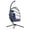 Dark Blue, variant on Egg Chair Outdoor with Stand, Indoor Wicker Hanging Swing Chair with Cushion, 350lbs Heavy Duty Capacity for Patio, Garden, Bedroom, Powder-Coated Metal Frame