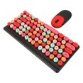 thumbnail image 1 of Ensemble Clavier Souris Sans Fil, 86 Touches Rétro Colorées Touches Rondes Ergonomiques Ensemble Clavier et Souris pour Ordinateur Portable Bureau, 1 of 7
