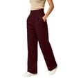 thumbnail image 5 of ATOYSOY Women High Waist Pleated Wide Leg Pants for Winter Casual Office Wear with Pockets Comfortable Soft Warm Trousers for Daily OutFitteds, 5 of 6