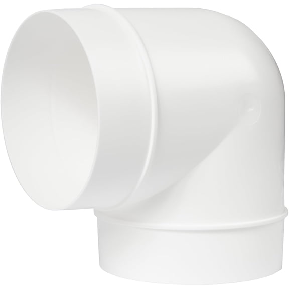 Repa Market 4” Inch Plastic 90 Degree Elbow - White Round Ducting Pipe Connector