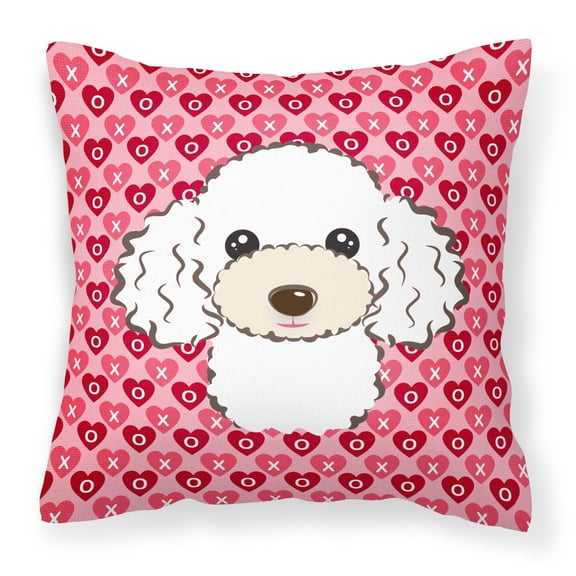 Carolines Treasures BB5327PW1414 White Poodle Fabric Decorative Pillow, 14Hx14W, multicolor