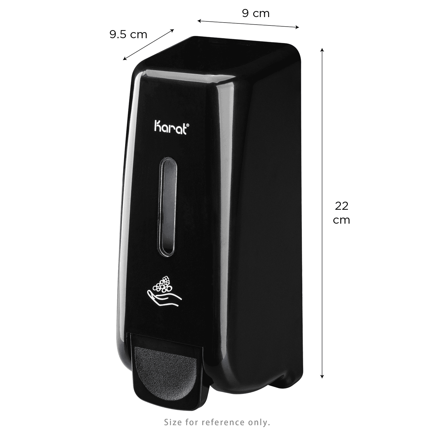 Karat 13.5oz Foaming Hand Soap Dispenser, Stand/Wall Mount, Black - 1 unit