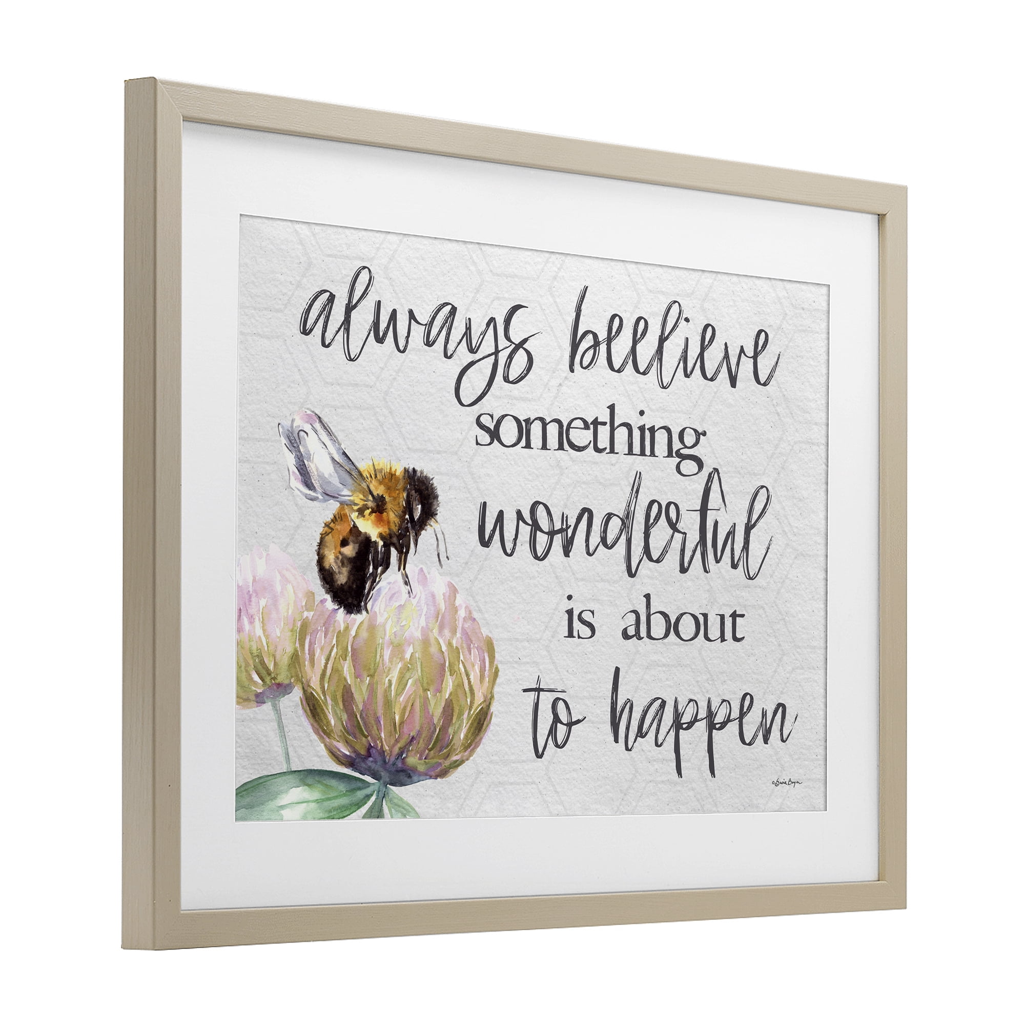 Stupell Industries Always Believe Something Wonderful Birch Framed Print Under Glass, design by Susie Boyer