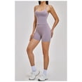 thumbnail image 3 of PISONIC 2 Pieces Workout Sets for Women, Cross Back Tank Top and High Waist Booty Lifting Shorts Yoga Active Outfits Athletic, 3 of 7