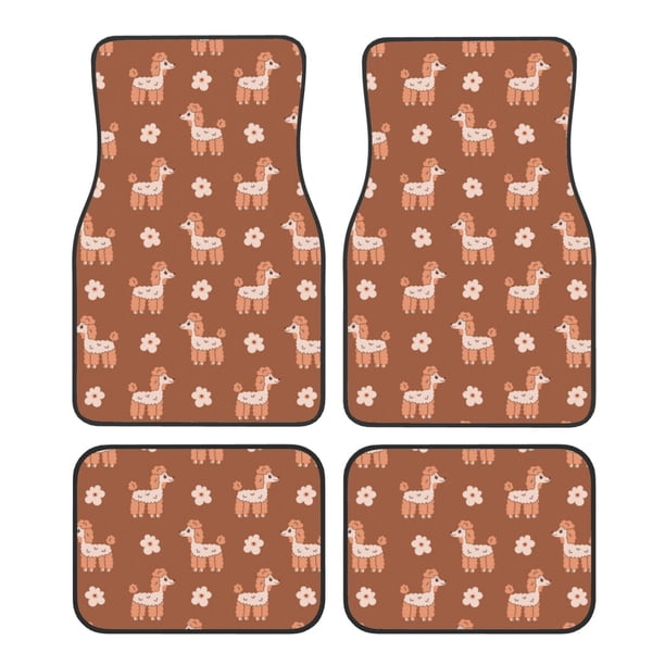 Fotbe Cute Poodle Dog Juego de 4 Tapetes para Auto con Estampado – Alfombrillas de Goma Reforzada, Diseño Antideslizante, Protección para Todo el Año – Vehículos, Autos, Camionetas y SUVs