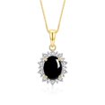 thumbnail image 3 of RYLOS Women's 14K Yellow Gold Princess Diana Inspired Ring & Necklace W/ 18" Chain Gemstone & Diamonds 9X7MM Cabochon Onyx October Birthstone . 2 PC Perfectly Matched Gold Jewelry Ring Size 10, 3 of 10