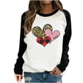 thumbnail image 1 of RKSTN Chandail en Molleton de la Saint-Valentin pour Femmes Mode Imprimé Lettre et Cœur Chandail en Molleton Manches Longues Col Rond Tops, 1 of 4