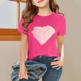 thumbnail image 4 of Hienoo Big Girls Tee Shirt Heart Print Short Sleeve T Shirt Summer Trendy Tshirt, 4 of 6