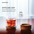 thumbnail image 2 of Kamenstein 4-Piece Acacia Wood and Cork Coaster Set, 2 of 10