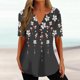 thumbnail image 1 of ICHUANYI Clearance Women Fashion Casual Printing Short Sleeve Loose Tee Tops Tunic Blouse(Black, XXL) ICHUANYI WER2023080900859, 1 of 5