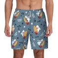 thumbnail image 2 of Picia Surf Shark pattern Mens Swim Trunks with Compression Liner Stretch Beach Shorts Quick Dry with Zipper Pockets No-Chafing Board Shorts-3X-Large, 2 of 9