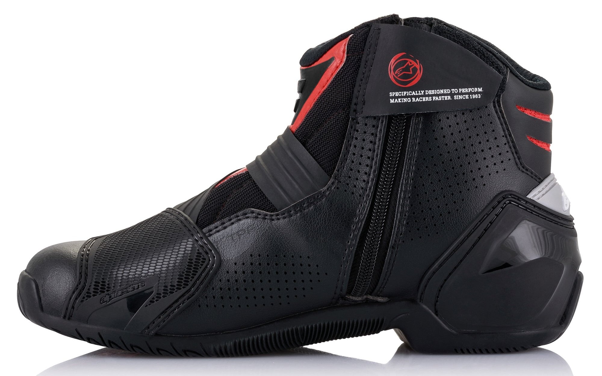 Alpinestars SMX-1 R Vented Motorcycle Boots Men\'s Size 9 US Black Strap Zip SMX-1 R V2 Vented - Black Motorcycle Boots | Alpinestars® main image 2