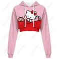 thumbnail image 1 of Hello Kitty Chandail en Molleton Court à Manches Longues pour Femmes, Motif, Chandail Noir, Chandail à Capuchon de Mode pour Femmes, 1 of 7