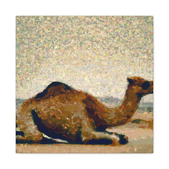 Desert Camel Pointillism - Canvas