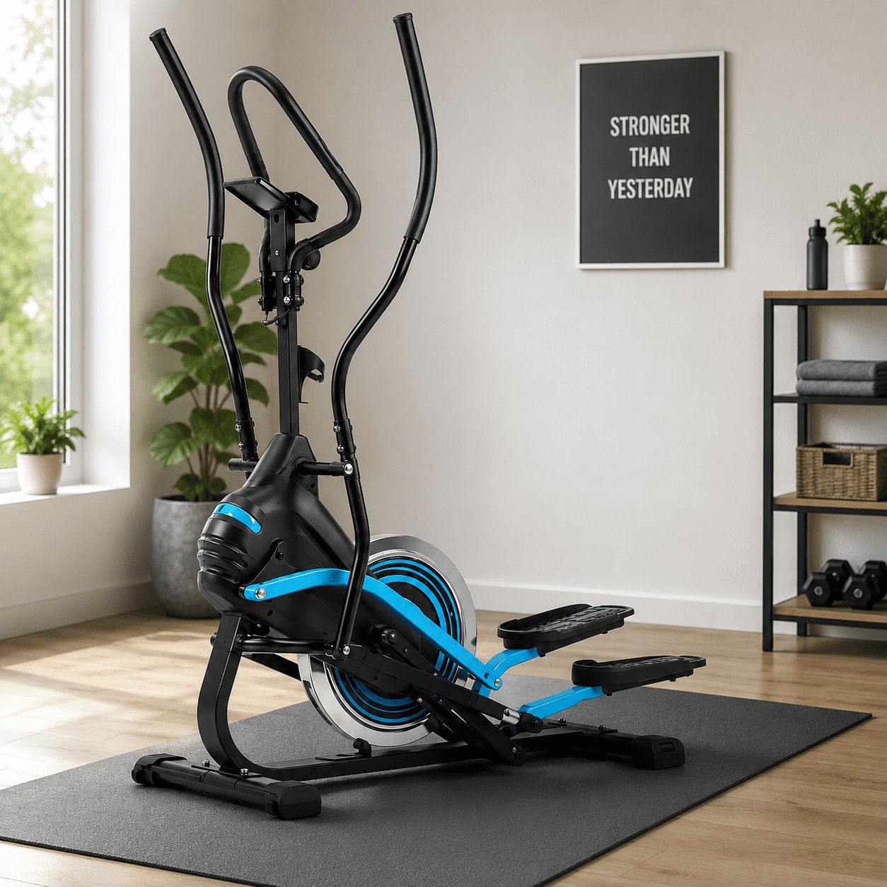 CANVORA Elliptical Machine 3-in-1 Stepper Climber, 16-Level Magnetic Resistance, 8KG Flywheel, 300 lbs Capacity, Compact Home Cardio with Leveling Base