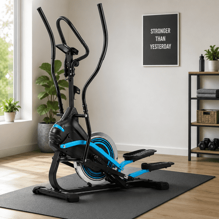 CANVORA Elliptical Machine 3-in-1 Stepper Climber, 16-Level Magnetic Resistance, 8KG Flywheel, 300 lbs Capacity, Compact Home Cardio with Leveling Base
