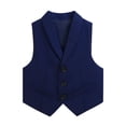 thumbnail image 2 of GiLiling Boys Suit Vest Classic Tuxedo Kids Formal Waistcoat Notch Lapel Dress Vest with Pockets Elegant Gentleman Outfit (Navy, 18-24 Months), 2 of 4
