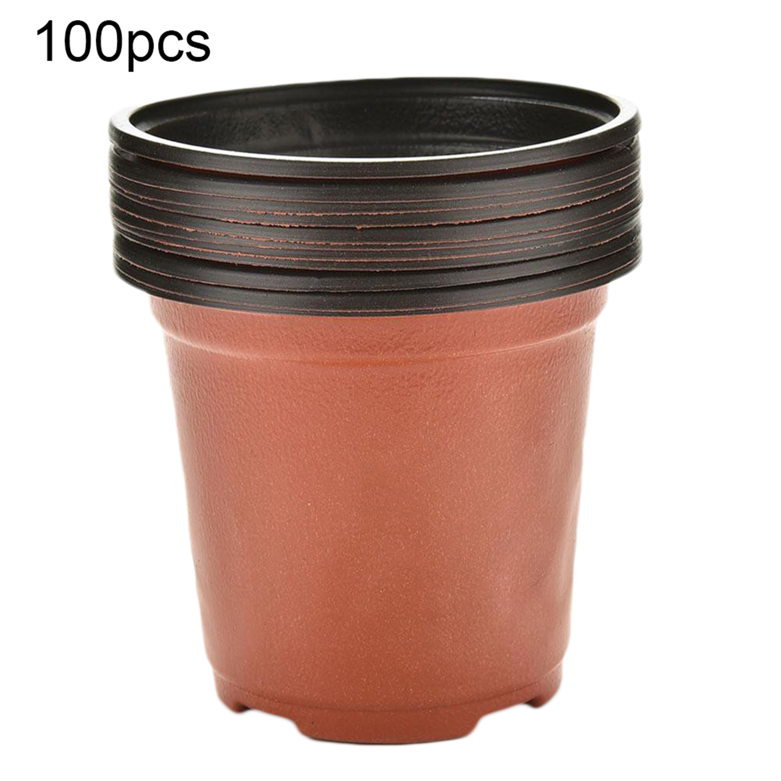 Koszal 100 Pcs Pot de Fleurs Rond en Plastique Bicolore Terracotta Pépinière Décoration Maison