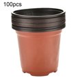 thumbnail image 2 of Cheers 100Pcs Dual Color Plastic Round Flower Pot Terracotta Nursery Planter Home Decor, 2 of 2