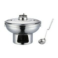 thumbnail image 4 of Estufas de alcohol Olla caliente Plato para calentar de acero inoxidable Portátil con tapa, Cuchara Olla caliente individual Olla caliente de alcohol argén, 4 of 8