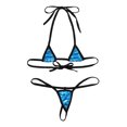 thumbnail image 4 of zdhoor Womens Shiny Metallic Minimal Coverage Bikini Swimsuit Micro G-String Swimwear Red One Size, 4 of 4