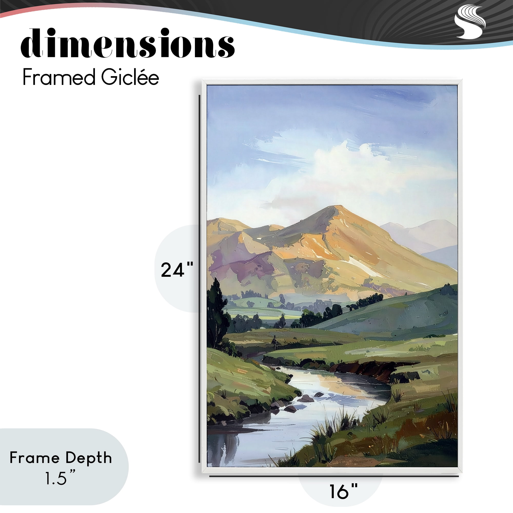 Stupell Industries Across The Valley White Framed Giclee Art, design by Alonza Saunders