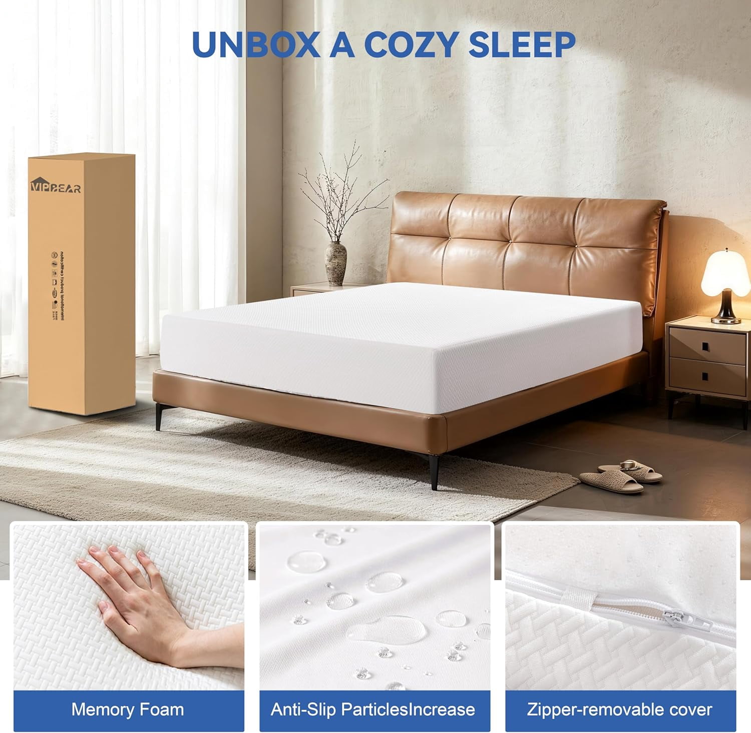 GLZ'HOME Full Size 8 Inch Gel Top Memory Foam Mattress, Medium Firm, Vacuum Compressed for Kids' Rooms, Dormitories, RVs & Bunk Beds, Breathable for Cooler Sleep