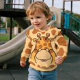 thumbnail image 5 of Garronmavis Cute Giraffe Long Sleeve Pullover Casual Pullover Drop Shoulder Sweater Top Stylish Toddler Girl Sweatshirt Clothes Outfit Polyester Spandex Fabric for Girls 5-6 Years Old, 5 of 7