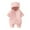Pink, variant on Zhuashum Onesies 0-3 Months Long Sleeve Unisex Baby Animal Winter Autumn Flannel Hooded Romper Jumpsuit Cute Outfits Khaki