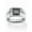 Platinum-Plated Sterling Silver, variant on Men's Bezel-Set Genuine Charcoal Hematite and White Sapphire Ring .36 TCW in Yellow Gold-Plated or Platinum-Plated Sterling Silver