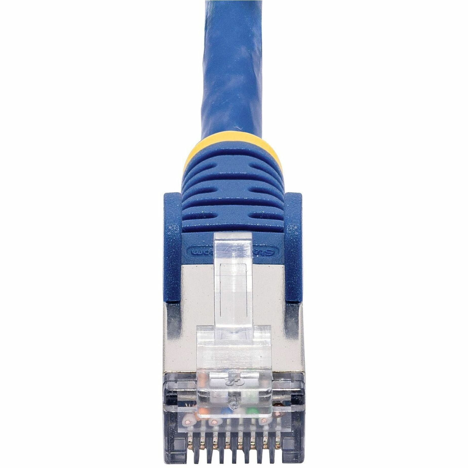 StarTech 6in Blue CAT8 Ethernet Cable Snagless RJ45 25G/40G 2000MHz 100W PoE S/FTP 26AWG Pure Bare Copper LSZH Network Patch Cord