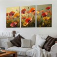 thumbnail image 2 of Elegant Poppy Field Triptych Canvas Art – Modern Wall Décor for Living Room, Bedroom, and Office, 2 of 6