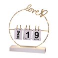 thumbnail image 1 of LOVIVER Calendriers de Bureau de Jour Valentine Flip Calendrier Perpétuel pour Table de Bureau Base Blanche, 1 of 8