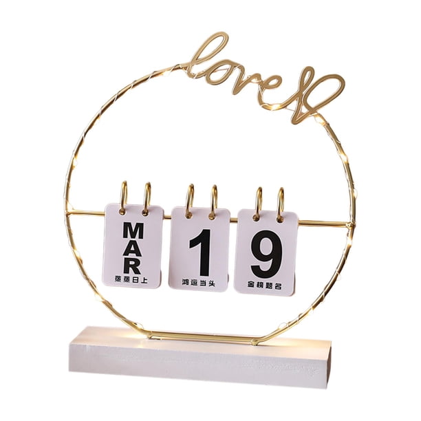 Calendario de San Valentín con tapa ligera, calendario perpetuo, regalos de boda, foto Amor Base Blanca