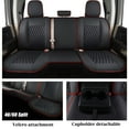 thumbnail image 3 of Coverado Full Set Car Seat Covers, Leather Auto Seat Covers With Concave Front Seat/Split Curved Rear, Custom Fit 2009-2018 Ram 1500, 2010-2024 Ram 2500 3500 (Black&Red Trim), 3 of 6