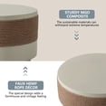 thumbnail image 5 of COSIEST Outdoor Round MgO Light Grey Centerpiece Coffee Table with Hemp Rope Decor, 5 of 6