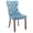 Light Blue, variant on Set of 2 Linen Fabric Dining Chairs Tufted Back with Nailed Trim and Back Ring Pull Home Kitchen Dining Room Chairs Armless Side Chairs Rubber Wood Legs (Beige Linen)