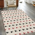 thumbnail image 3 of Vintage Bows Washable Area Rug 3 x 5 ft Black Bow Pink Bow Linen Texture, Soft Non Slip Rugs Stain Repellent Indoor Felt Carpet for Living Dining Room Bedroom Home Office, 3 of 9