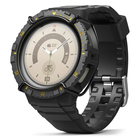 Ringke Fusion-X Watch Band   Case Compatible with Samsung Galaxy Watch 5 Pro 45mm Case (2022), Shockproof Rugged Watch Body Wire Guard Cover with Color Index - Black & Yellow