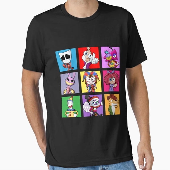 Digital Circus Chibi Parody Retro Cartoon Group Design Unisex T-Shirt, up to size 5XL