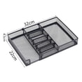 thumbnail image 2 of Xiao Hua office desk drawer organizer with adjustable compartments, metal mesh, multi-purpose desk storage box, black, 32 * 22 * 4.5 cm, 2 of 3