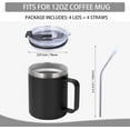 thumbnail image 3 of Volhoply Couvercles Rabattables Étanches avec Pailles en Acier Inoxydable pour Tasse à Café et Gobelet en Vrac, Lot de 4, Couvercle de Tasse Réutilisable Sans BPA (Couvercle Rabattable, Ensemble de 4), 3 of 6