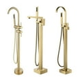thumbnail image 2 of Bathroom Bathtub Faucet + Handheld Shower Free Standing Brushed Gold Luxury BathTub Mixer Taps Floor Mounted ,Effortless Installation, 2 of 7